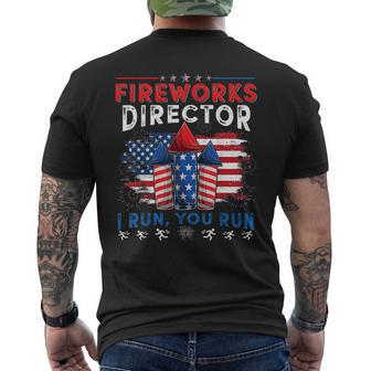 Fireworks Director I Run You Run 4Th Of July Boys Men's T-shirt Back Print - Thegiftio UK