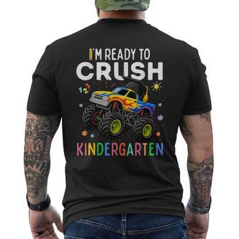 First Day I'm Ready To Crush Kindergarten Monster Truck Boys Men's T-shirt Back Print - Thegiftio UK