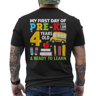 My First Day Of Pre-K I'm 4 Years Old And Ready To Learn Men's T-shirt Back Print - Thegiftio UK