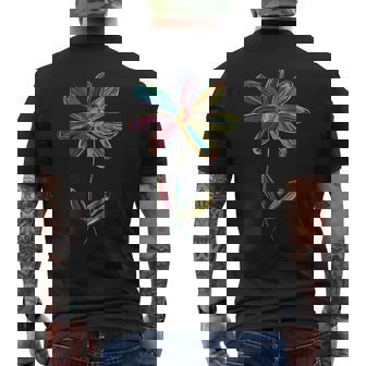 Fleur Colorée Avec Motif Graphique Artistique T-shirt imprimé au dos - Cadeauxyz