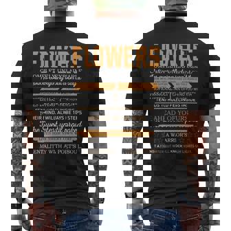 Flowers Completely Unexplainable Notices Everything But Won’T Say It Name Men's T-shirt Back Print - Seseable