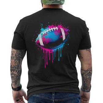 Football Drip For Boys Tie Dye Colorful Football Game Day Men's T-shirt Back Print - Thegiftio UK