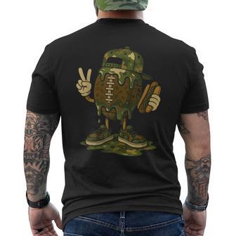 Football Drip Camo Boys Football Ice Cream Youth Game Day Men's T-shirt Back Print - Thegiftio UK