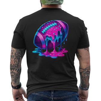 Football Drip Ice Cream For Lineman Wr Qb Rb Sprinkles Men's T-shirt Back Print - Thegiftio UK