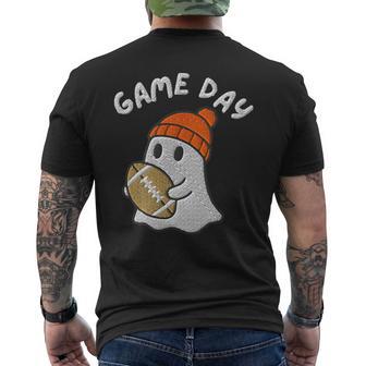 Football Game Day Ghost Halloween Men's T-shirt Back Print - Thegiftio UK