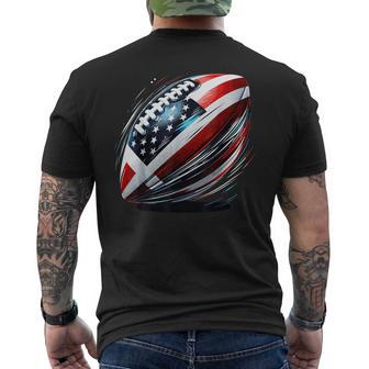 Football Usa American Flag Colorful 4Th Of July Patriotic Men's T-shirt Back Print - Thegiftio UK