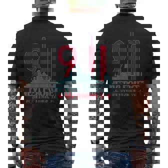 Never Forget September 11 2001 Memorial Day American Flag Men's T-shirt Back Print - Thegiftio