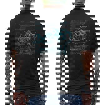 Formul Racing Car Silhouette Mechanic Car Guys Men's T-shirt Back Print | Mazezy