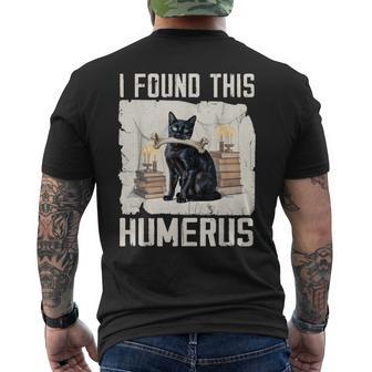 I Found This Humerus Vintage Scary Black Cat Halloween Men's T-shirt Back Print - Thegiftio UK