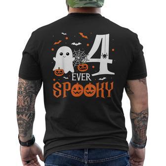 Four Ever Spooky Birthday Decorations 4Th Birthday Halloween Men's T-shirt Back Print - Thegiftio UK