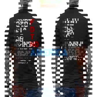 Foxtrot Delta Taco No King In America Since 1776 4Th Of July Men's T-shirt Back Print - Thegiftio