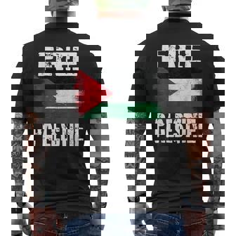 Free Palestine Free Gaza パレスチナの旗無料パレスチナ メンズTシャツ バックプリント - Kawaiitshirt