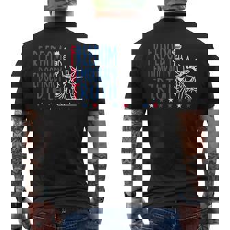 Freedom Democracy Truth Patriotic Usa Flag 4Th July Men's T-shirt Back Print | Mazezy