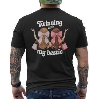 Friends Twinning With My Bestie Twin Matching Twins Friends Men's T-shirt Back Print - Thegiftio UK