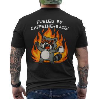Fueled By Caffeine Rage Sayings Men's T-shirt Back Print - Thegiftio UK
