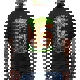 Fun 6Th Birthday Number 6 Video Gamer Pixel Themed Bday Boys Men's T-shirt Back Print - Thegiftio UK