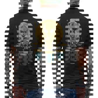 Funner Drummer Alien Jouant De La Batterie Pour Fan De Musique Rock T-shirt imprimé au dos - Cadeauxyz