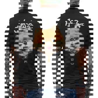 Peek-A-Boo ポメラニアン メンズTシャツ バックプリント - Kawaiitshirt