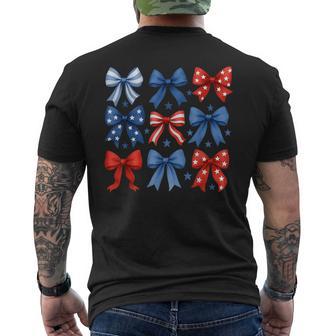 4Th Of July Red White And Blue American Coquette Bows Men's T-shirt Back Print - Thegiftio UK
