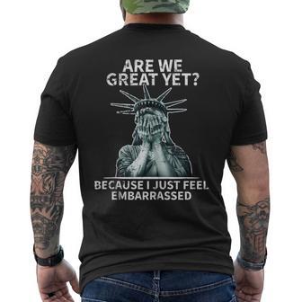 Anti Trump Are We Great Yet Statue Of Liberty Politics Men's T-shirt Back Print - Thegiftio UK
