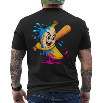 Banana Baseball Ice Cream Drip Fruit Sport Player Men's T-shirt Back Print - Thegiftio UK