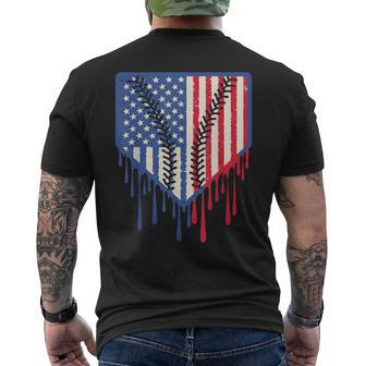 Baseball Drip Boys Ice Cream Patriotic American Flag Men's T-shirt Back Print - Thegiftio UK