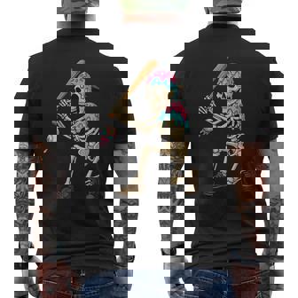 Baseball Skeleton Ice Cream Drip Baseball Boys Youth Men's T-shirt Back Print - Monsterry