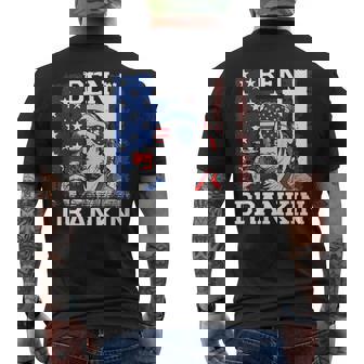 Ben Drankin 4Th Of July Usa Flag Drinking Beer Men's T-shirt Back Print - Monsterry