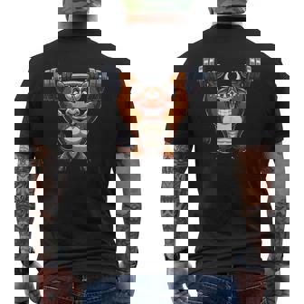 Bull ワークアウト バーベル 牛 フィットネス メンズTシャツ バックプリント - Kawaiitshirt