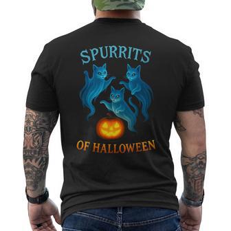 Cat Lovers Spurrits Of Halloween Ghost Cats Men's T-shirt Back Print - Thegiftio UK
