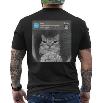 Cat Meme Money Doorbell Joke Men's T-shirt Back Print - Thegiftio UK