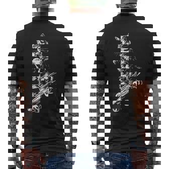 Cat Skateboard Skater Graphic Men's T-shirt Back Print - Thegiftio