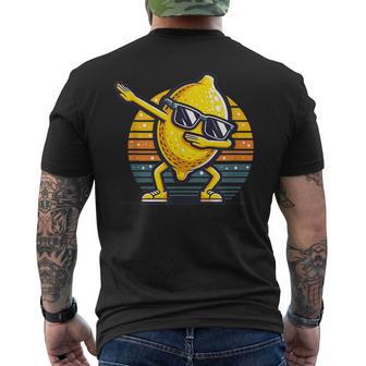 Dab Lemon Dancing Dabbing Retro Fruit Men's T-shirt Back Print - Thegiftio UK