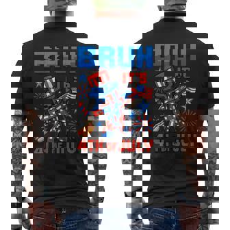 Dabbing 4Th Of July Bruh Usa Pixel Gamer Boys Firework Men's T-shirt Back Print - Monsterry