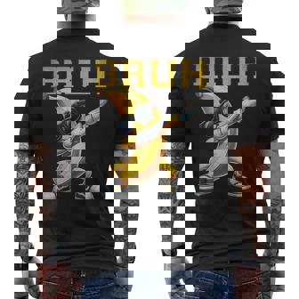 Dabbing Banana Bruh Bananas Lovers Retro Men's T-shirt Back Print - Monsterry