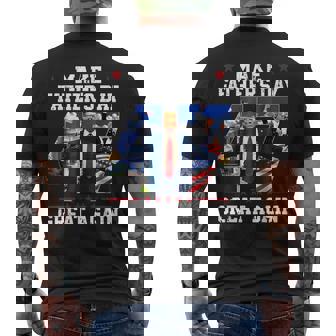 Donald Trump Make Father's Day Great Again Papa Men's T-shirt Back Print - Monsterry