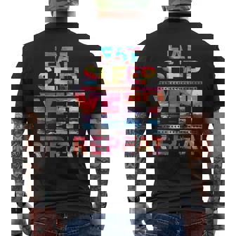 Eat Sleep Yeet Repeat Vintage Yeet Summer Vibe Apparel Men's T-shirt Back Print - Thegiftio