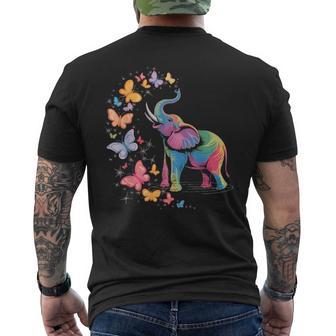 Elephant Spraying Butterflies For Elephant Lovers Men's T-shirt Back Print - Thegiftio UK