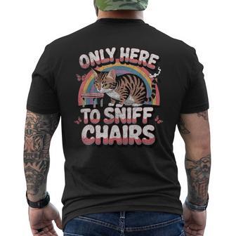 Embarrassing Inappropriate Only Here To Sniff Chair Men's T-shirt Back Print - Thegiftio UK
