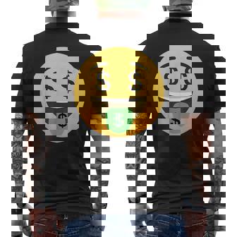 Emoticon Dollar Mouth Face With Money Sign Eyes Rich Men's T-shirt Back Print | Seseable FR