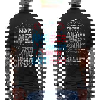 Everyone In America Parties On My Birthday 4Th Of July Men's T-shirt Back Print - Thegiftio UK