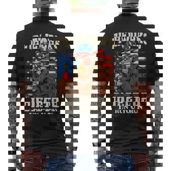 Fireworks Director Bigfoot 4Th Of July Usa Flag Boys Men's T-shirt Back Print - Monsterry