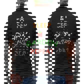 Game Eat Sleep Grow A Garden Repeat Gamer Men's T-shirt Back Print | Mazezy