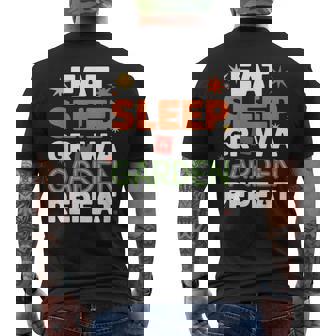 Game Eat Sleep Grow A Garden Repeat Men's T-shirt Back Print - Thegiftio