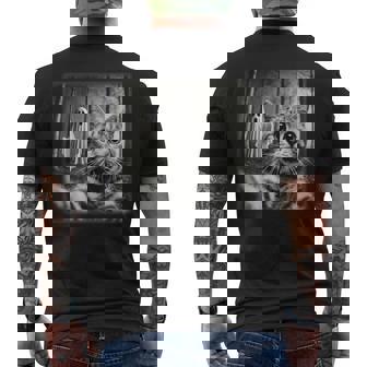 Halloween Cat Selfie With Spooky Ghost Cat Lovers Men's T-shirt Back Print - Thegiftio