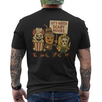 Halloween Let's Watch Scary Movies Horror Fan Men's T-shirt Back Print - Thegiftio UK