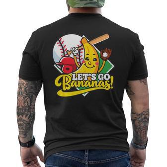 Let’S Go Bananas Baseball Men's T-shirt Back Print - Thegiftio UK