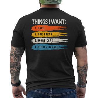 Mechanic Repair Things I Want Cars Men's T-shirt Back Print - Thegiftio UK