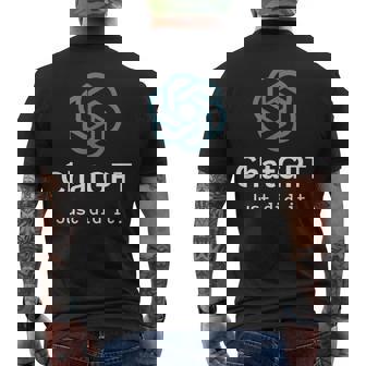 Nerd Chatgpt Just Did It デザイン メンズTシャツ バックプリント - Kawaiitshirt