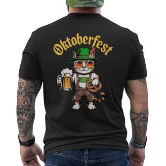 Oktoberfest Cute Cat Pretzel Beer Party Adults Men's T-shirt Back Print - Thegiftio UK